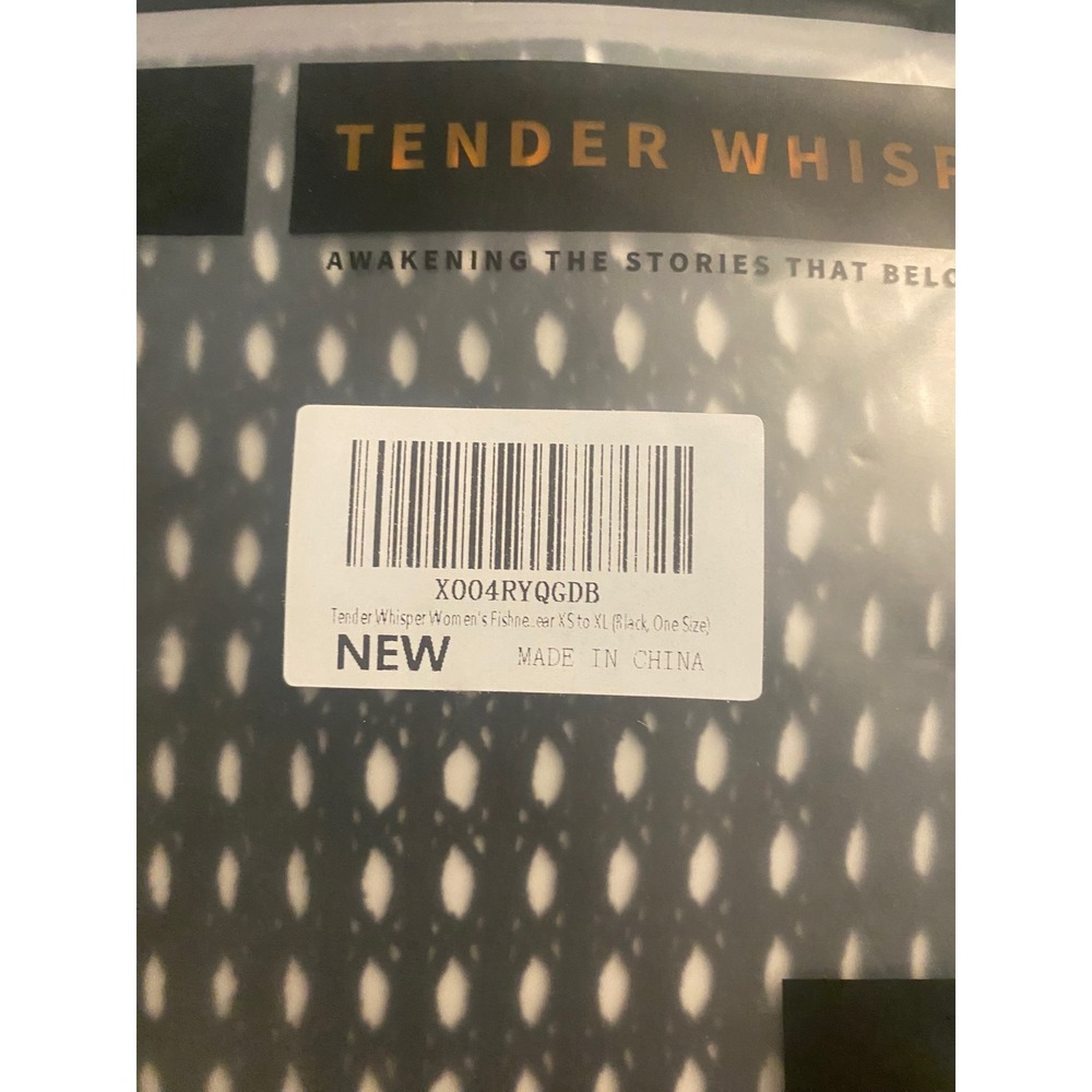Tender Whisper One Shoulder Fishnet Bodysuit Black One Size XXS-XXL NWT - Picture 3 of 5